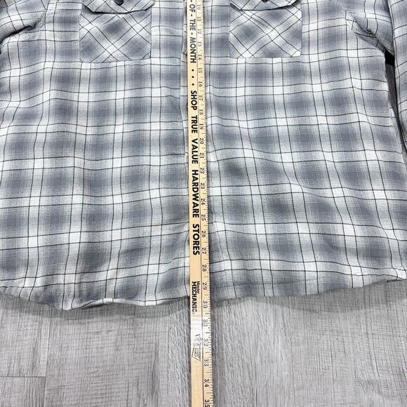 Wrangler Sherpa Lined Flannel Shirt Jacket Men's XL Gray Plaid Workwear Shacket - Picture 7 of 9